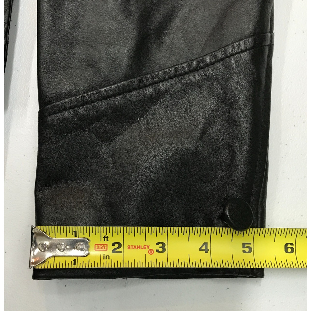 Sutton California Leather Jacket Mens 42 Black Car Coat Button Front Lined - Picture 14 of 16